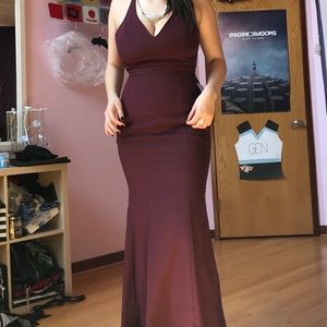 maroon long dress